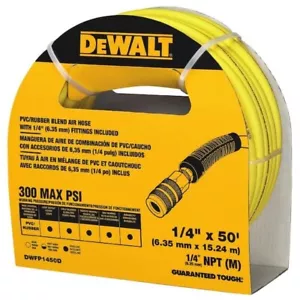 Durable Air Hose 50 Ft X 1/4in PVC Rubber 300 PSI Flexible Construction Jobsite - Picture 1 of 5