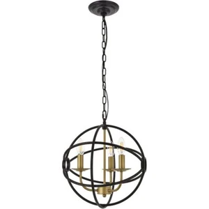 Kronleuchter dunkelbraun und Messing Kugel Esszimmer Leuchte Decke Kücheninsel - Bild 1 von 12