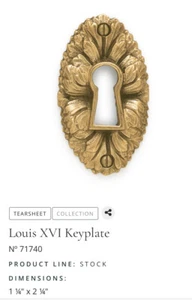 PE Guerin Louis XVI Keyplate 70710 Gold Plates Brass Like Sherle Wagner - Picture 1 of 4