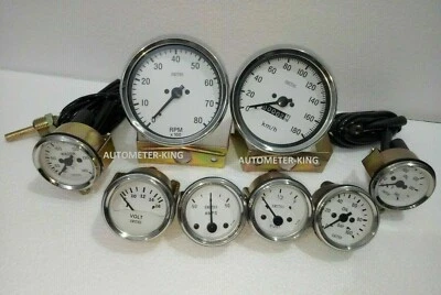 Smiths-52mm-Kit-Temp-Oil-Fuel-Oil Temp Gauge Volt +Amp Gauges +rpm+speedometer - Image 1 of 4
