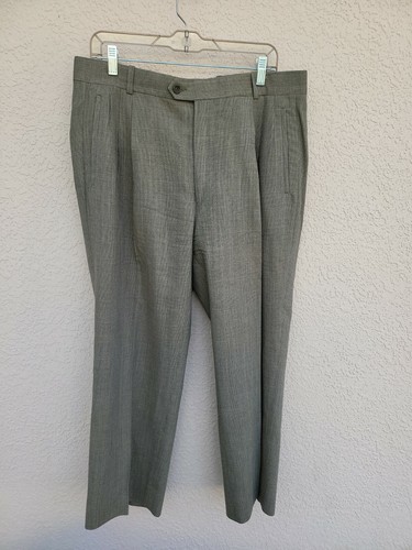 SAINT LAURENT (YSL) Pantaloni anteriori piatti vintage Yves Saint Laurent YSL da uomo marrone lana a scacchi 36