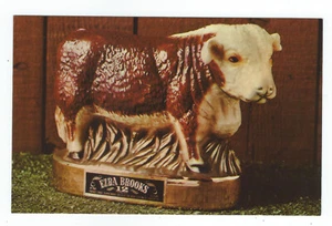 Vintage Hereford Bull Ezra Brooks Bourbon Whiskey Figural Bottle Postcard - Picture 1 of 2