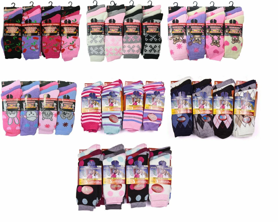 3,6,12 pares meia térmica feminina Ultimate quente grossa botas de inverno caminhada  - Imagem 1 de 1