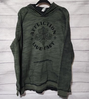 Affliction Live Fast Royale Reversible Hooded Sweatshirt **Men's Size XXXL** - Image 1 of 4