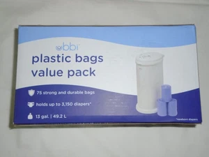 Ubbi Windel Plastikeimer Plastiktüten - 75 Beutel - 13 Gallonen Größe - NEU. - Bild 1 von 1