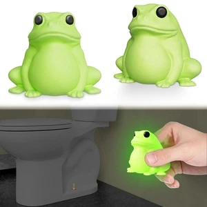 WC Schraubkappen Deko leuchten im Dunkeln - 2 Stück Frosch Toilettenschüssel Bolzendeckel - Bild 1 von 6
