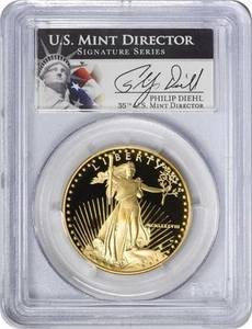 1988-W $50 American Gold Eagle PR69DCAM PCGS (Philip Diehl Signature Label) - Picture 1 of 2