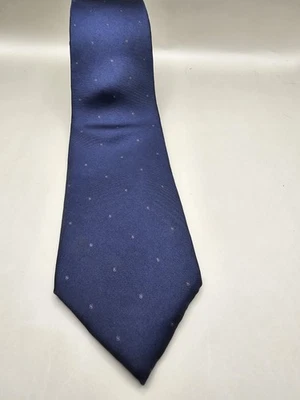 Винтажный мужской галстук Oscar de la Renta из 100% шелка с синими геометрическими кругами - Изображение 1 из 4
