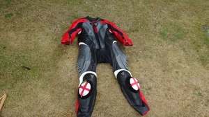Dainese one piece leathers size Eur 54 UK 44 Large L Motorcycle Racing Red Black - Picture 1 of 24