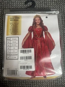 Amscan Girls Deluxe Red Tudor Queen Fancy Dress Costume Age 4-6 - Picture 1 of 2