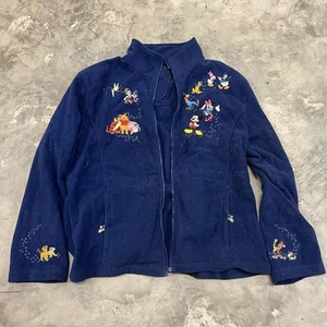 Bradford Exchange Disney Embroidered Womens Fleece Zip Jacket, Blue Size XL READ - Picture 1 of 9