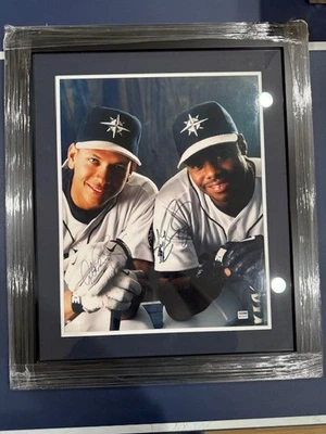 HUGEEEE 23.5X27.5 Alex Rodriguez/Ken Griffey Jr. SIGNED/FRAMED/SUEDE MATTED PSA - Image 1 of 4