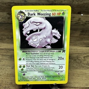 Dark Weezing 14/82 Pokemon TCG Vintage Card Team Rocket Set Holo Rare - Picture 1 of 14