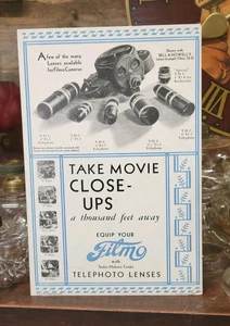 1930s Bell & Howell Store Display Sign FILMO Movie Camera Lens vintage Art Deco - Picture 1 of 7