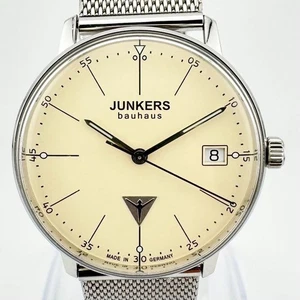 Rare JUNKERS Bauhaus 6071-5 Pilot Watch Quartz Men’s Wristwatch Vintage Japan - Picture 1 of 9