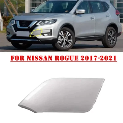 Silver Front Bumper Tow Hook Hole Eye Cover Cap For Nissan Rogue 2017-2021 Foto 1 de 3