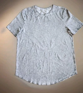 Lululemon kurzärmlige graue Bluse ohne Etikett Größe kariert Maße Größe 8 - Bild 1 von 8