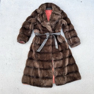 Vintage 70s 80s Women’s Sears Fashion Faux Fur Coat 17x44 - Image 1 of 4