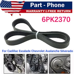 EPDM Serpentine Belt 6PK2370 for Cadillac Escalade Chevrolet Avalanche Silverado - Picture 1 of 11