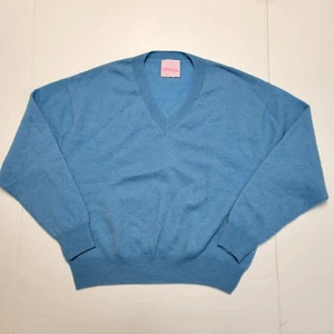 Neu ohne Etikett CRUSH Malibu V-Ausschnitt Pullover Damen 1 Small S 100 % KASCHMIR meerblau L/S - Bild 1 von 5