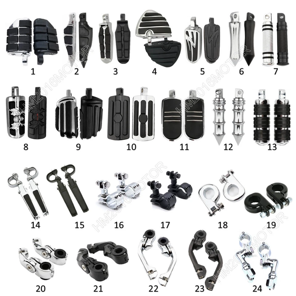 Motorcycle Foot Pegs Clamps Male For Honda Goldwing GL1100 1200 1500 1800 - Image 1 of 1