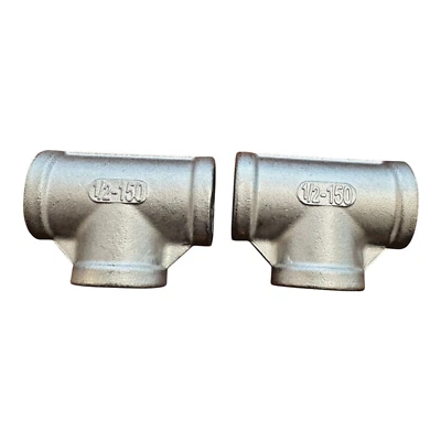 1/2" NPT Stainless Steel Tee Pipe Fittings 304 Steel 2 Pcs Corrosion-Resistan - Image 1 of 4