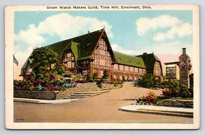 Postal Gremio de Relojeros Gruen, Time Hill, Cincinnati, Ohio Flores Exteriores - Imagen 1 de 2