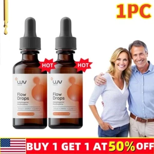 Gotas de flujo de salud LUV - Mezcla adaptógena de hongos - Sabor melocotón sandía - 1 oz - Imagen 1 de 6