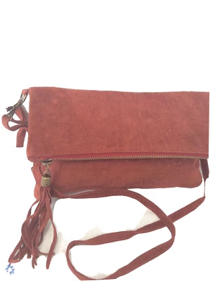 Vimoda Cross Body/Pochette Sac Femme Sac Bandoulière Daim Rouge Sac Extensible  - Photo 1/4