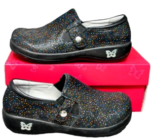 Alegria Paityn Sprinkles Women's Sz 8 - 8.5 Black Slip On MJ Clogs Comfort Shoes - Picture 1 of 7
