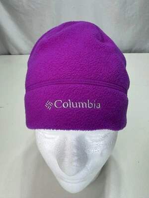 Columbia Beanie Women's S/M Purple Pink Fleece Skull Cap Hat Cream with Colors - Image 1 of 4