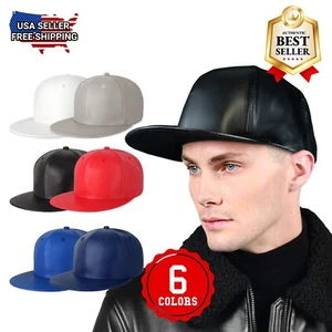 CHOK.LIDS Cappelli in pelle tesa piatta per uomo donna hip hop disegno di legge piatto baseball - Foto 1 di 53