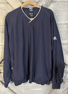 Adidas Mens Pullover Size XL Blue Long Sleeves Golf Windbreaker Clima Shell - Picture 1 of 5