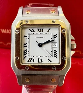 Cartier Santos Automatic Two-Tone 18K Y/G & S/S - Picture 1 of 6