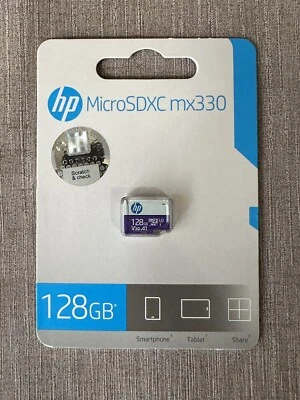HP MX330 128GB Class 10 UHS-I V30 U3 A1 Flash Memory Card MicroSD 4K HD - Image 1 of 4