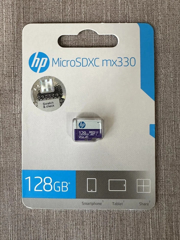 HP MX330 128GB Class 10 UHS-I V30 U3 A1 Flash Memory Card MicroSD 4K HD - Image 1 of 4