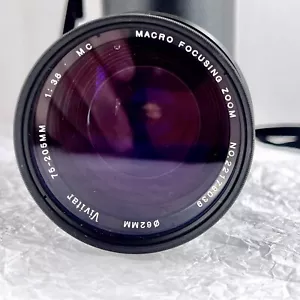 Vivitar Camera Lens 3.8 Minolta Mount 75-205mm Zoom Macro Focusing MC - Picture 1 of 10