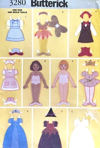 Butterick Fabric "Paper" Doll and Clothes Pattern 3280 UNCUT - Imagen 1 de 2