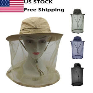 Outdoor Mosquito Head Face Net Hat Sun Bee Insect Bug Protection Hidden Mesh Cap - Picture 1 of 20