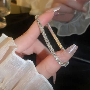 Bracciale Tennis Zirconi Moda Catena Elastica Braccialetto Cristallo Gioielli-v - Foto 1 di 5