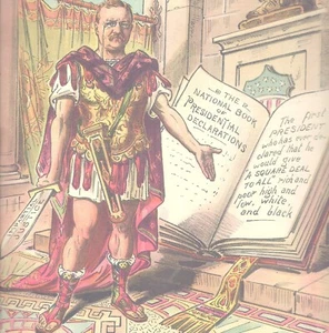 1905 Judge Mag Cover ~Teddy Roosevelt as "The Noblest Roman Of Them All"  GREAT! - Picture 1 of 4