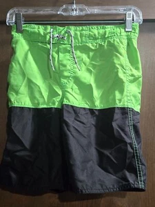 Boys Old Navy Neon Green/Black Swim Trunks - Sz M - Picture 1 of 1