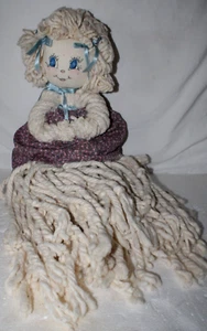 Vintage handgefertigte 29" Wischkopf Stoffpuppe von Sally Tice: Wischkopf Stoffpuppe - Bild 1 von 12