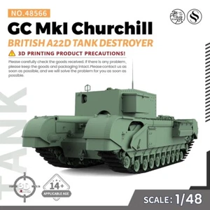 SSMODEL 1/48 Military Model Kit British A22D GC MkI Churchill Tank Destryer - Picture 1 of 17