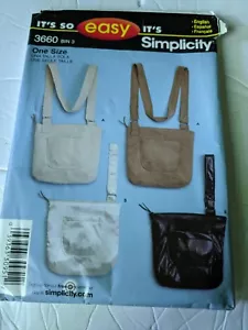 2007 SIMPLICITY Sewing Pattern 3660 Bag UNCUT - Picture 1 of 2