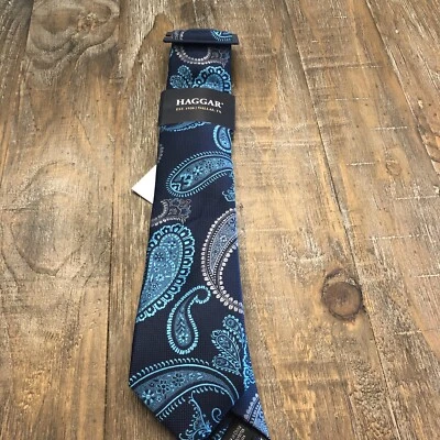 Haggar Floral 男式领带均码蓝色灰色 — 第 1/3 张图片