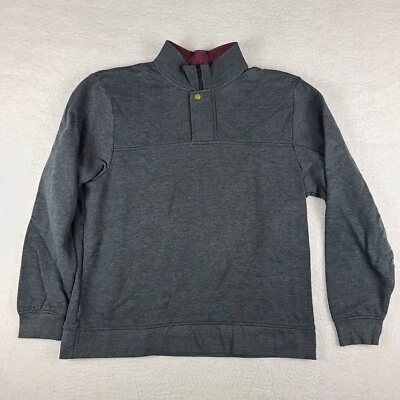 ORVIS Sweater Mens XL Dark Gray Cotton Polyester Quarter Zip Thick Sweatshirt - Image 1 of 4