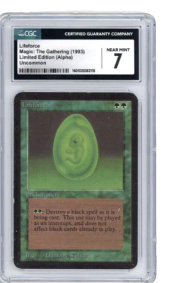 1993 Magic the Gathering MtG LIMITED EDITION ALPHA  LIFEFORCE CGC 7  - Image 1 of 2