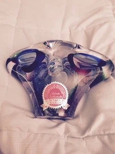 HANDGEMACHTE VASE IN POLEN BLEI KRISTALL SIGNIERT VOM KÜNSTLER - Bild 1 von 1