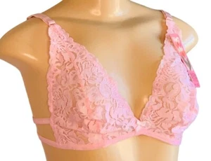 NUEVO Sexy Bralette de Encaje Rosa o Azul de Colección 38C - 40C y 36C De Colección RARO DÉCADA DE 1990 - Imagen 1 de 6